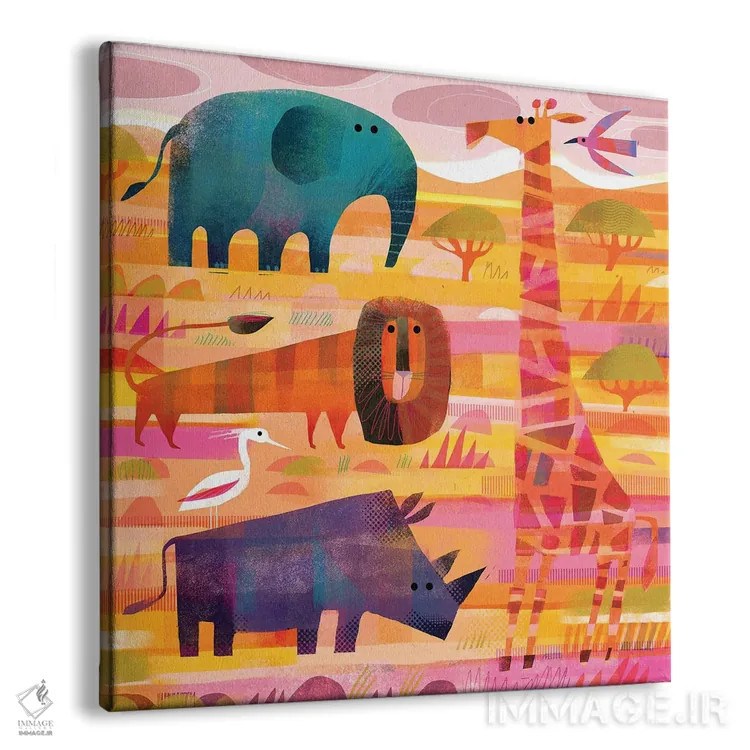 تابلو ساوانا (دشت آفریقایی) اثر گارث لوکاس - نمای پرسپکتیو محصول