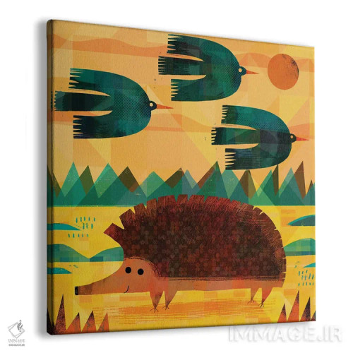 تابلو سه سرفه و یک خارپشت (ابهام زدایی: عنوان فانتزی) اثر گارث لوکاس - نمای پرسپکتیو محصول