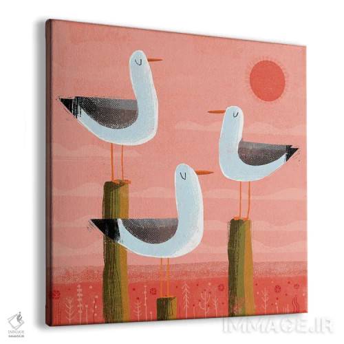 تابلو سه مرغ دریایی اثر گارث لوکاس - نمای پرسپکتیو محصول