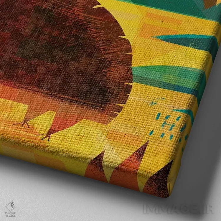 تابلو سه سرفه و یک خارپشت (ابهام زدایی: عنوان فانتزی) اثر گارث لوکاس - نمای نزدیک بافت بوم