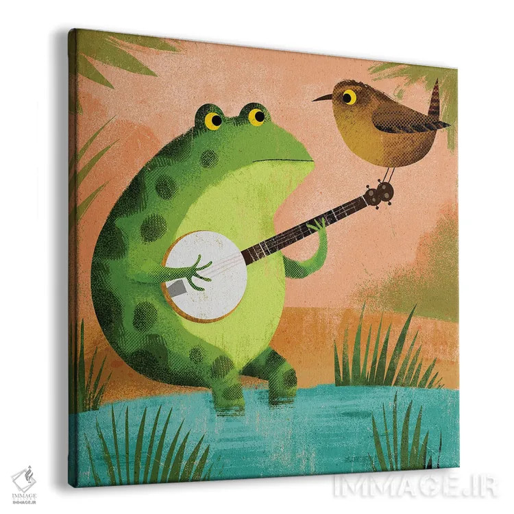 تابلو وزغ و فنچ اثر گارث لوکاس - نمای پرسپکتیو محصول