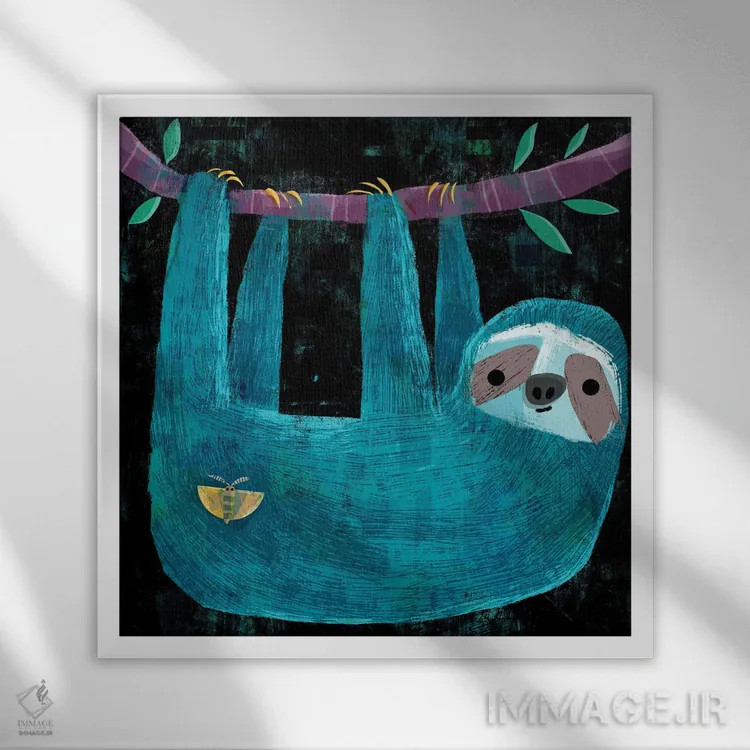 تابلو تنبل و پروانه شب (شبپره) اثر گارث لوکاس - نمای قابدار سفید