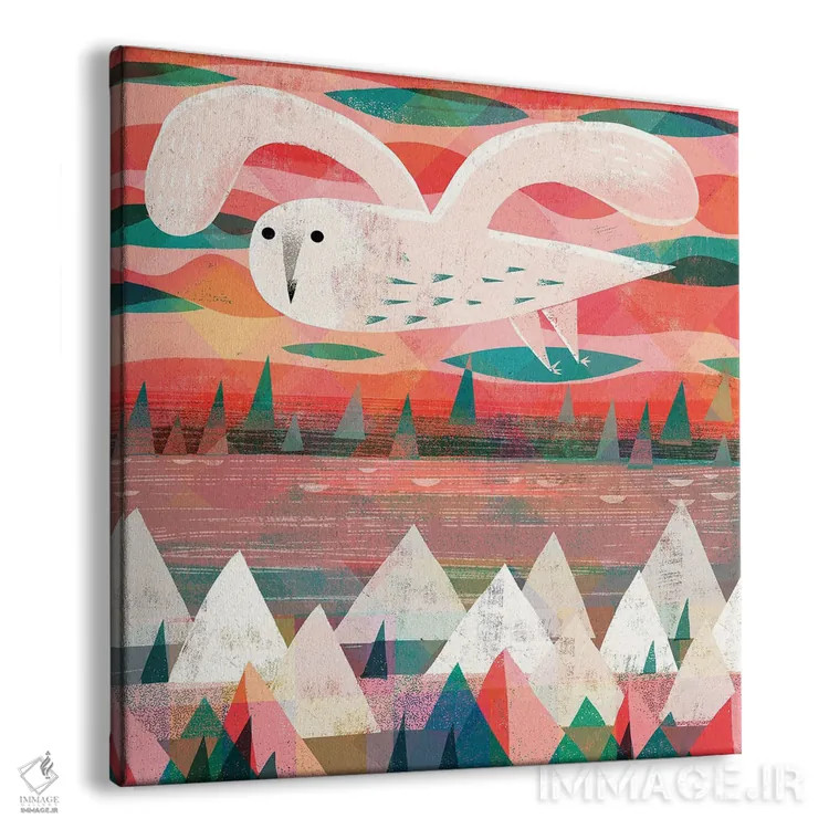 تابلو جغد برفی اثر گارث لوکاس - نمای پرسپکتیو محصول