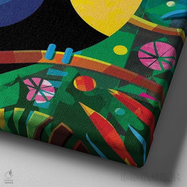 تابلو توکانها اثر گارث لوکاس - نمای نزدیک بافت بوم