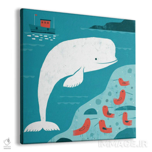 تابلو بنی، نهنگ سفید (بلُگا) اثر گارث لوکاس - نمای پرسپکتیو محصول