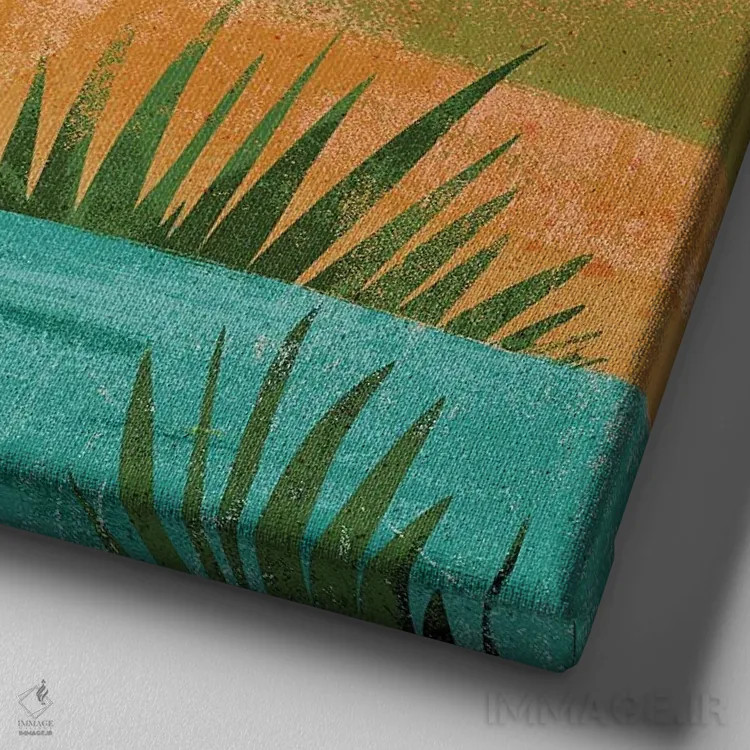 تابلو وزغ و فنچ اثر گارث لوکاس - نمای نزدیک بافت بوم