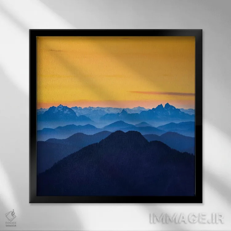 تابلو Washington State. Skyline Divide in the North Cascades, Mt. Baker.,اسکایلاین دیواید در کسکیدز شمالی، کوه بیکر، واشنگتن اثر گری لوهِم - نمای قابدار مشکی