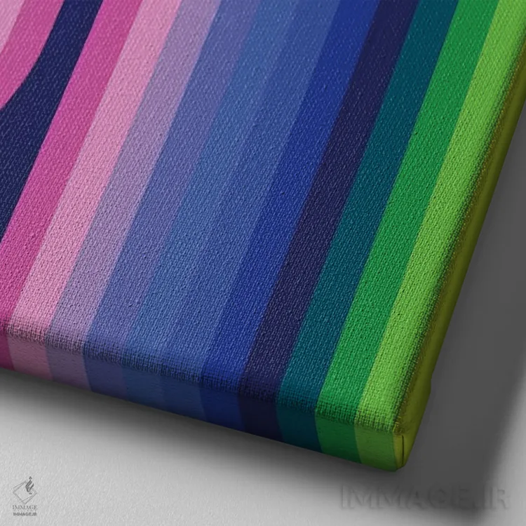 تابلو روانِ نئونی ۱ اثر گرگ مابلی - نمای نزدیک بافت بوم