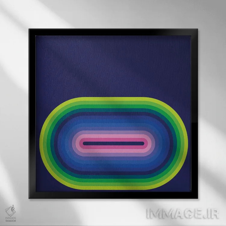 تابلو جریان نئون ۲ اثر گرگ مابلی - نمای قابدار مشکی