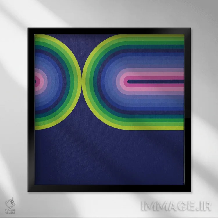 تابلو جریان نئون ۳ اثر گرگ مابلی - نمای قابدار مشکی