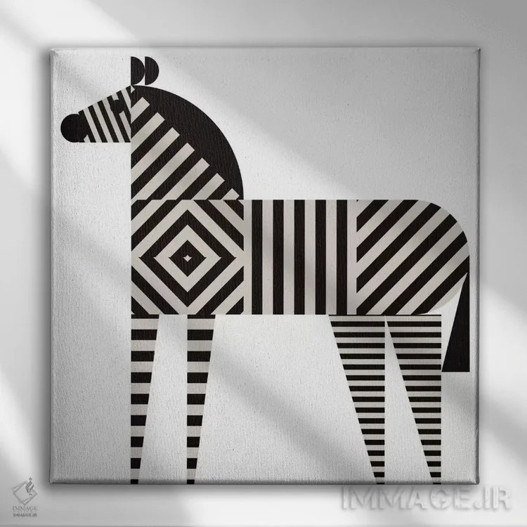 تابلو خطوط گورخری اثر گرگ مابلی - نمای روبهرو روی دیوار