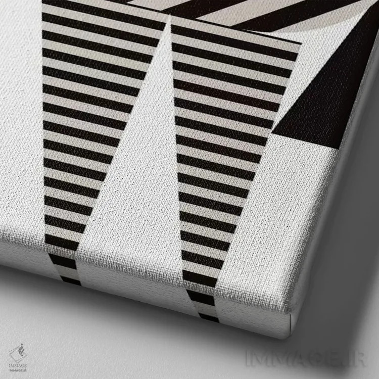 تابلو خطوط گورخری اثر گرگ مابلی - نمای نزدیک بافت بوم