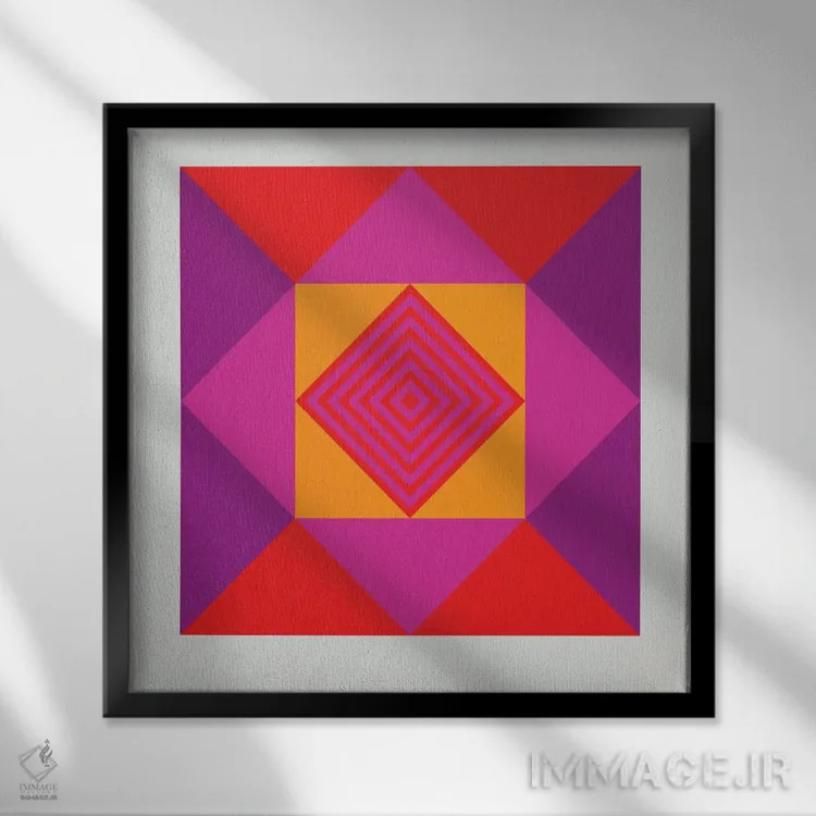 تابلو نقطه اثر گرگ مابلی - نمای قابدار مشکی