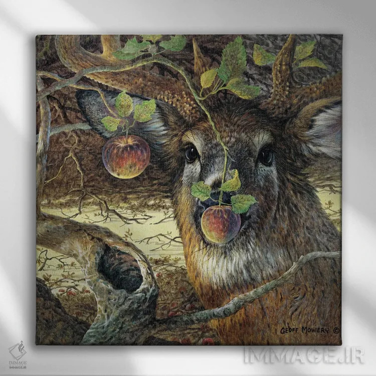 تابلو مهمان باغ میوه اثر جف مووری - نمای روبهرو روی دیوار