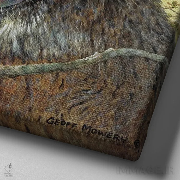 تابلو مهمان باغ میوه اثر جف مووری - نمای نزدیک بافت بوم