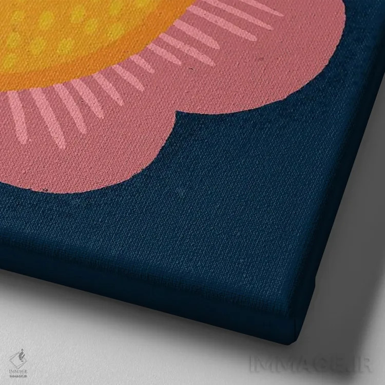 تابلو شکوفه اثر سارا گون - نمای نزدیک بافت بوم