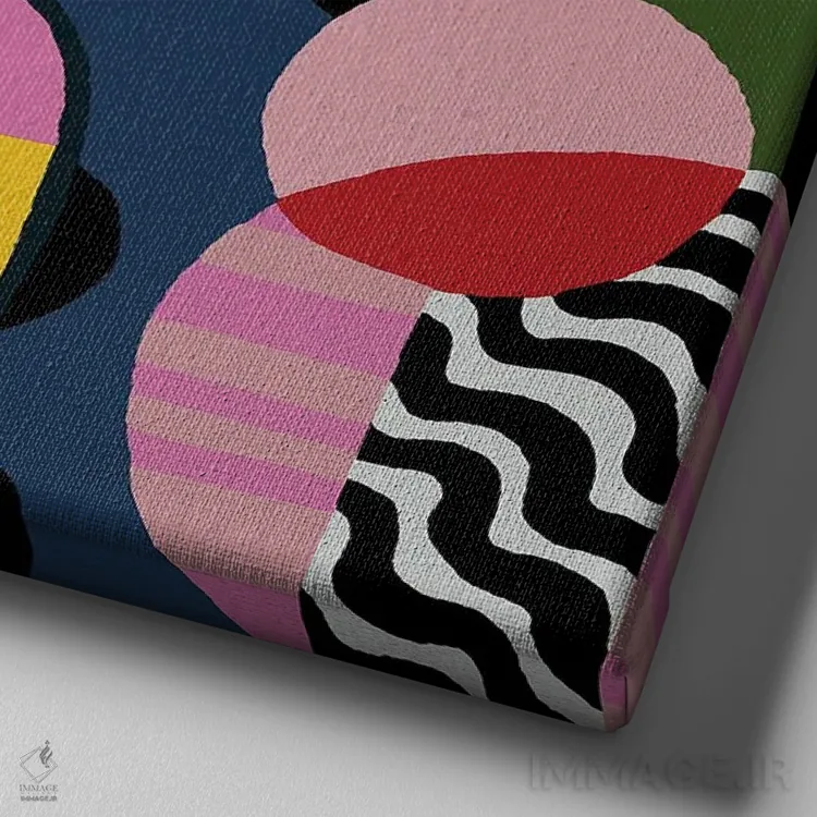 تابلو باغ کیهانی اثر سارا گون - نمای نزدیک بافت بوم