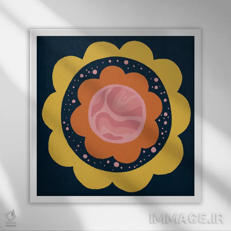 تابلو جهان گلها اثر سارا گون - نمای قابدار سفید