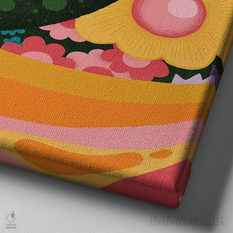 تابلو علوم باغبانی اثر سارا گون - نمای نزدیک بافت بوم