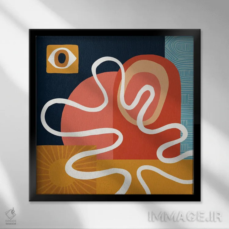 تابلو دید انتقادی به گذشته اثر سارا گون - نمای قابدار مشکی