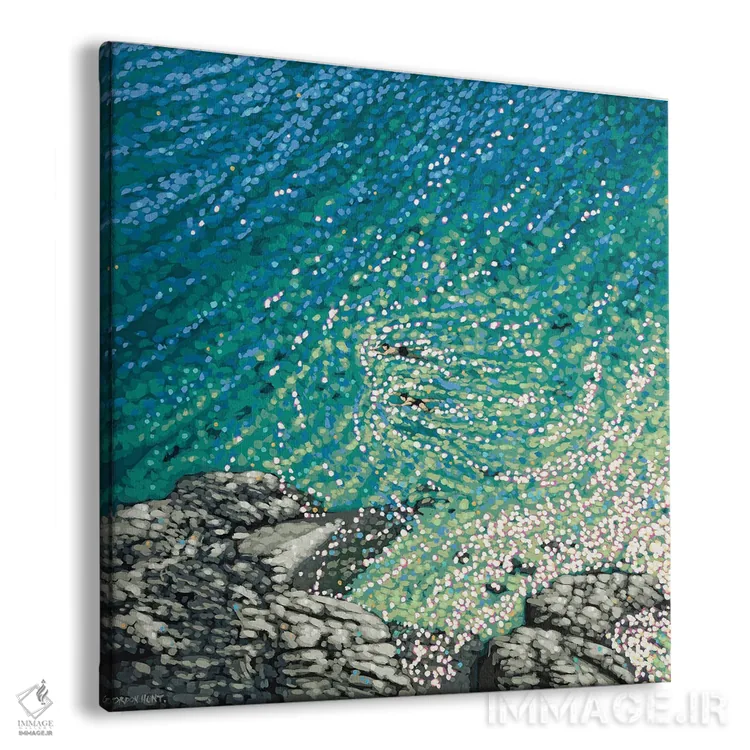 تابلو شنا در خلیج منزوی اثر گوردون هانت - نمای پرسپکتیو محصول