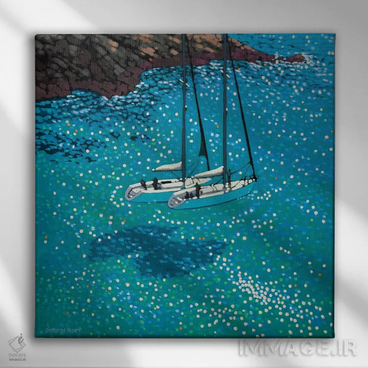 تابلو قرار ملاقات در خلیج فیروزهای اثر گوردون هانت - نمای روبهرو روی دیوار