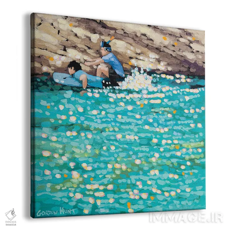 تابلو بر روی صخرهها اثر گوردون هانت - نمای پرسپکتیو محصول