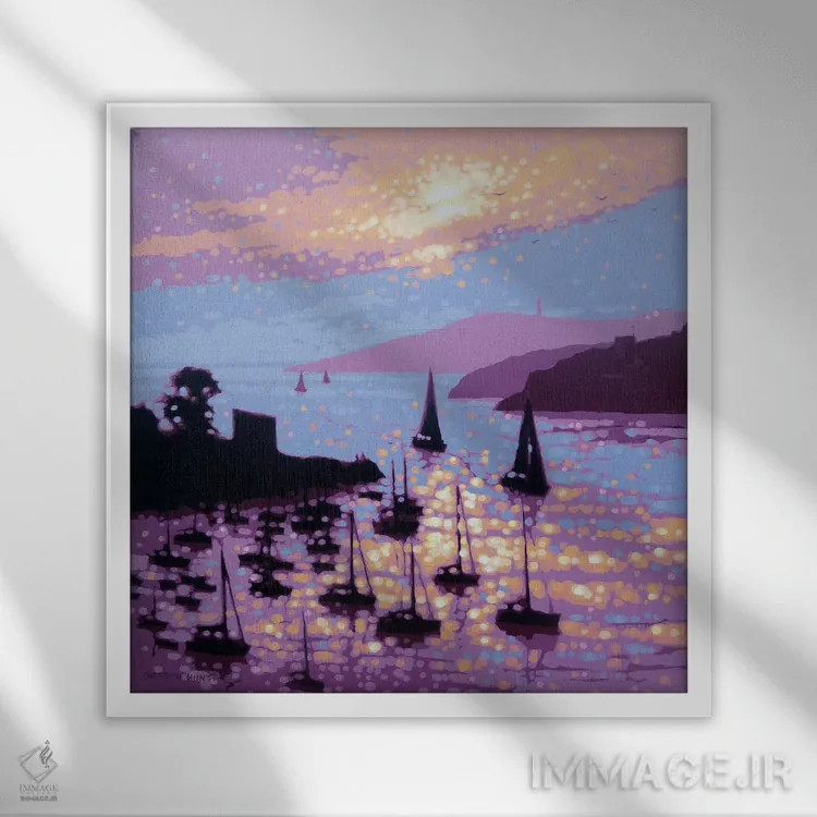 تابلو به سوی بندر امن اثر گوردون هانت - نمای قابدار سفید