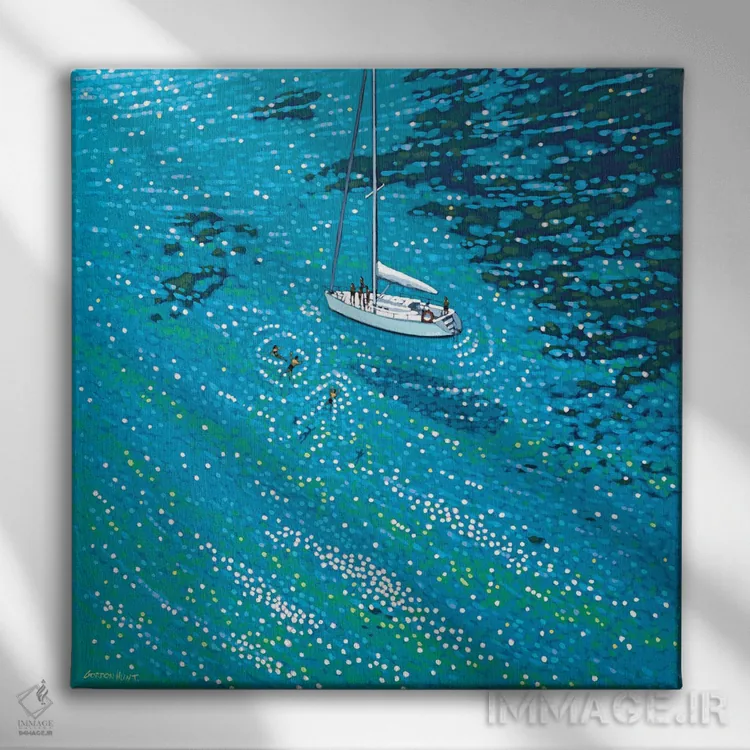 تابلو توقف شنا اثر گوردون هانت - نمای روبهرو روی دیوار