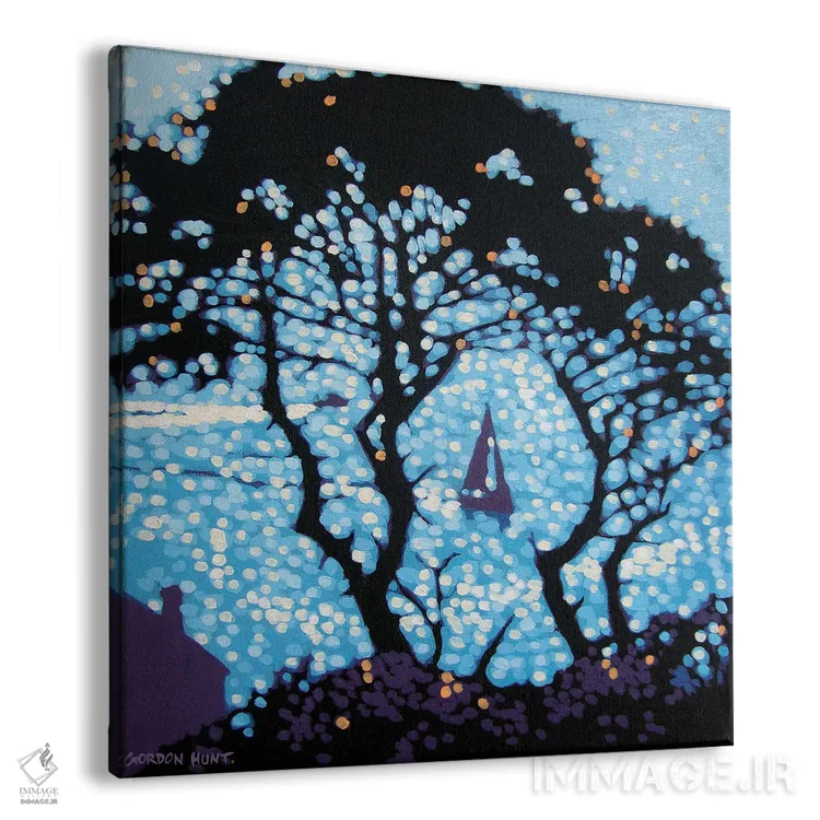 تابلو پایین میان درختان کاج اثر گوردون هانت - نمای پرسپکتیو محصول