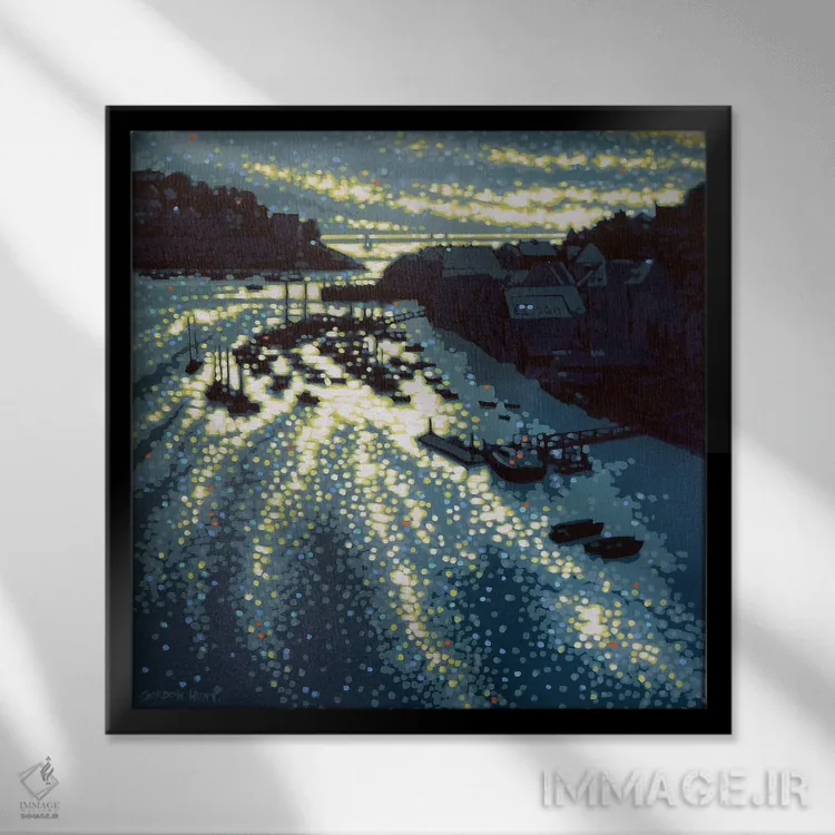 تابلو نور عصرگاهی اثر گوردون هانت - نمای قابدار مشکی