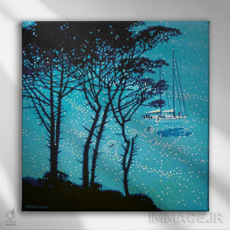 تابلو استراحت قایقرانی اثر گوردون هانت - نمای روبهرو روی دیوار