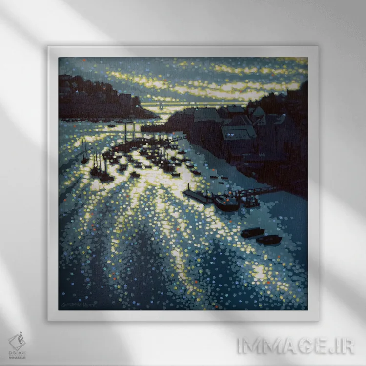 تابلو نور عصرگاهی اثر گوردون هانت - نمای قابدار سفید