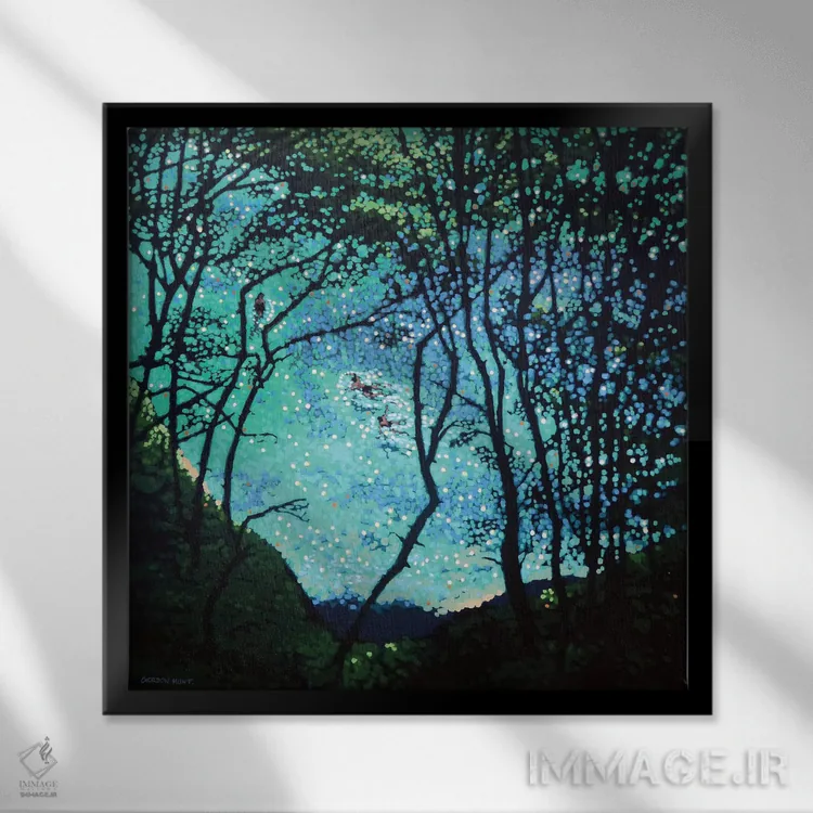 تابلو پایین به طرف ساحل اثر گوردون هانت - نمای قابدار مشکی