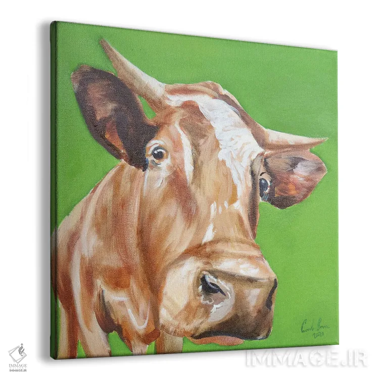تابلو نمای نزدیک گاو اثر گوردون بروس - نمای پرسپکتیو محصول