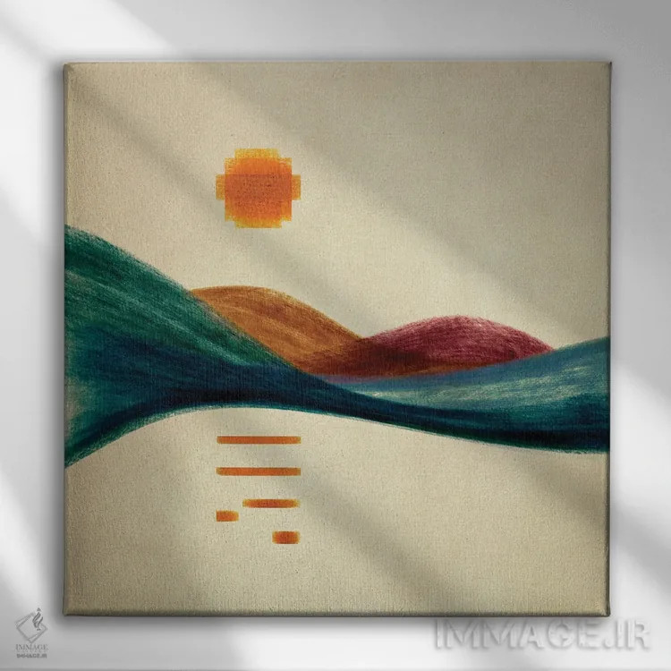 تابلو کوهستان انتزاعی ۶ اثر مارکو گونزالز - نمای روبهرو روی دیوار