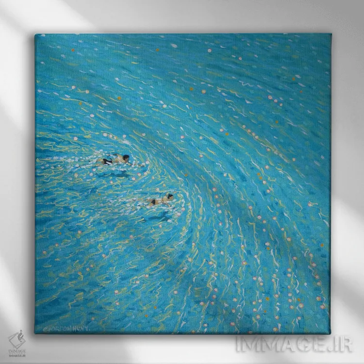 تابلو داخل آبی اثر گوردون هانت - نمای روبهرو روی دیوار