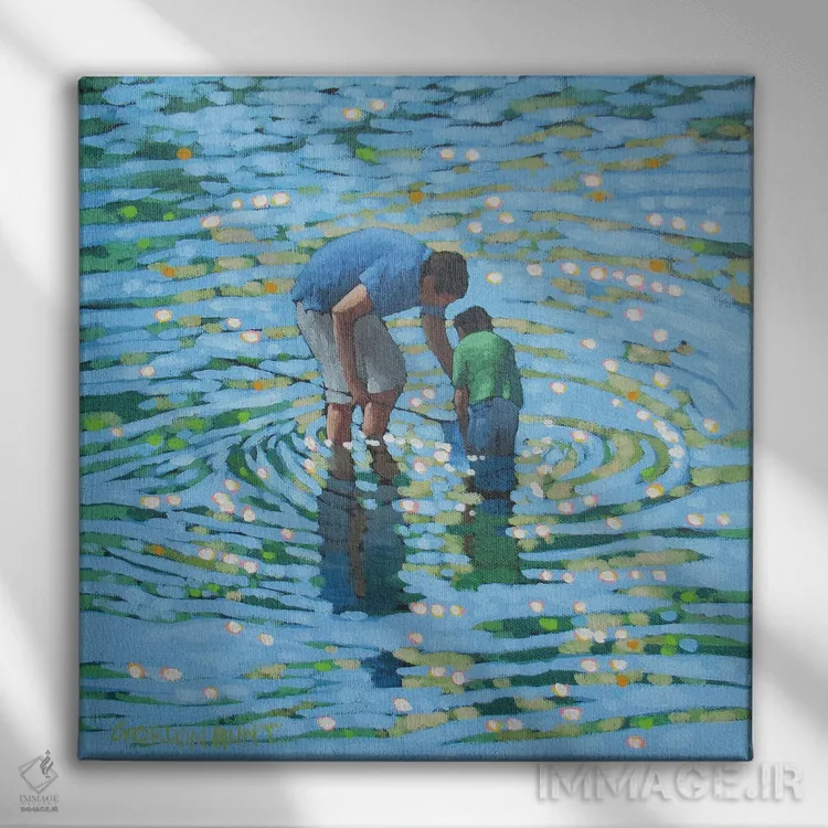 تابلو بیا ببینیم چه گرفتهایم اثر گوردون هانت - نمای روبهرو روی دیوار