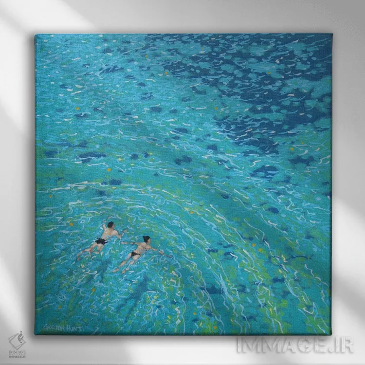 تابلو شنای وحشی اثر گوردون هانت - نمای روبهرو روی دیوار