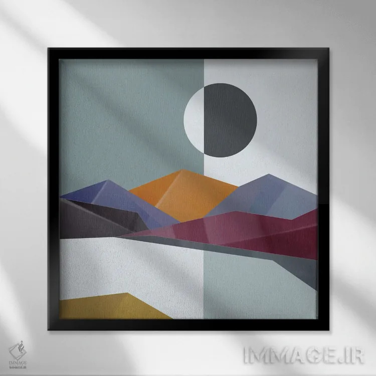 تابلو کوههای رنگارنگ ۳ اثر مارکو گونزالز - نمای قابدار مشکی
