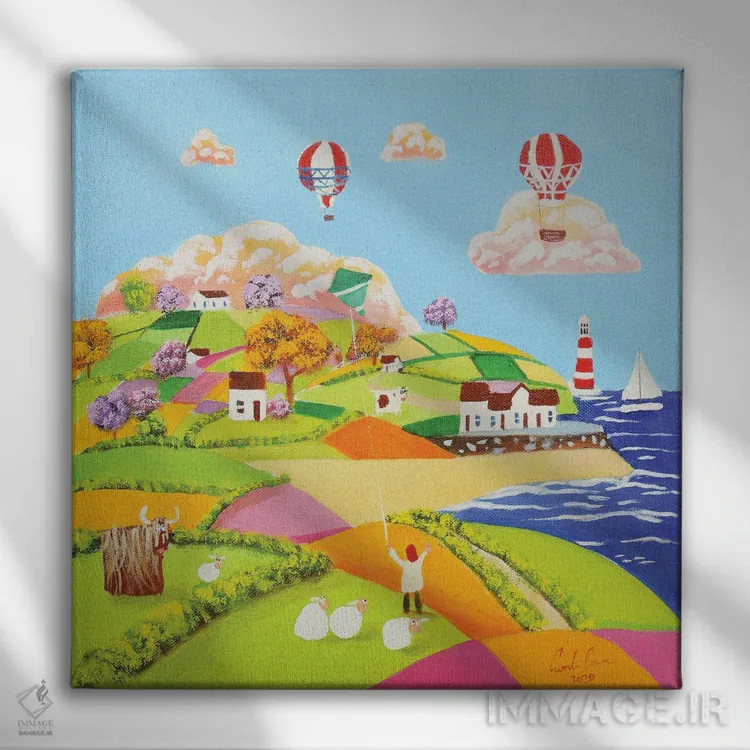 تابلو یک روز آفتابی اثر گوردون بروس - نمای روبهرو روی دیوار