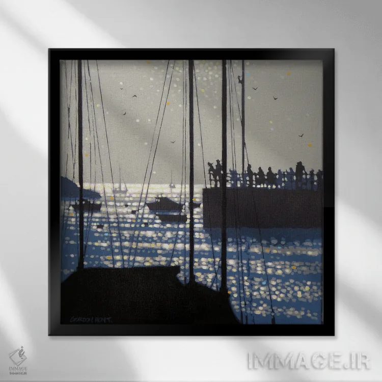 تابلو همانطور که آفتاب شعله میکشد اثر گوردون هانت - نمای قابدار مشکی