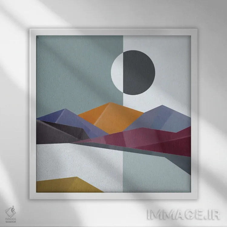 تابلو کوههای رنگارنگ ۳ اثر مارکو گونزالز - نمای قابدار سفید