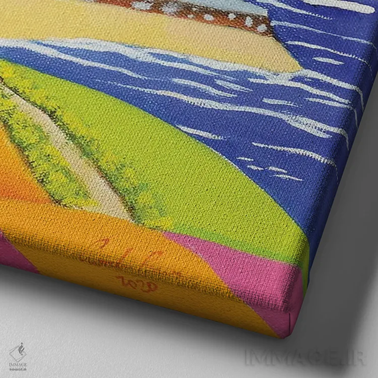 تابلو یک روز آفتابی اثر گوردون بروس - نمای نزدیک بافت بوم