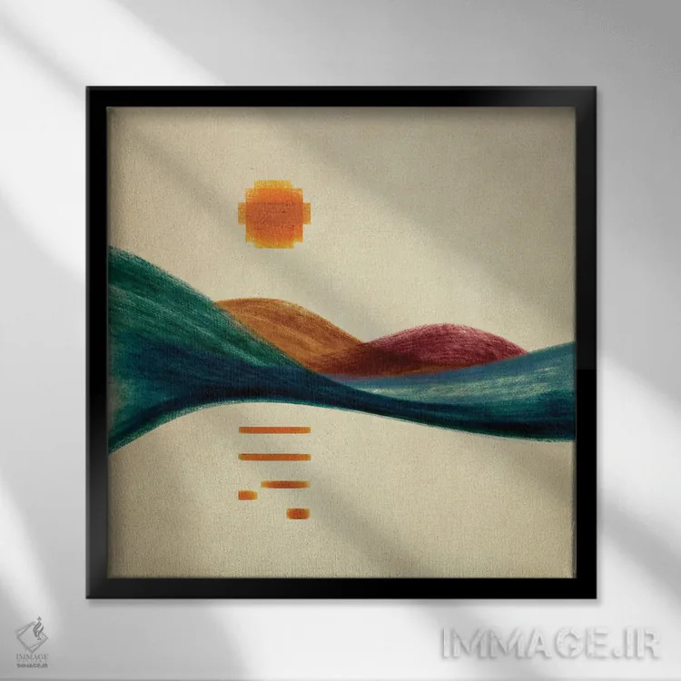 تابلو کوهستان انتزاعی ۶ اثر مارکو گونزالز - نمای قابدار مشکی