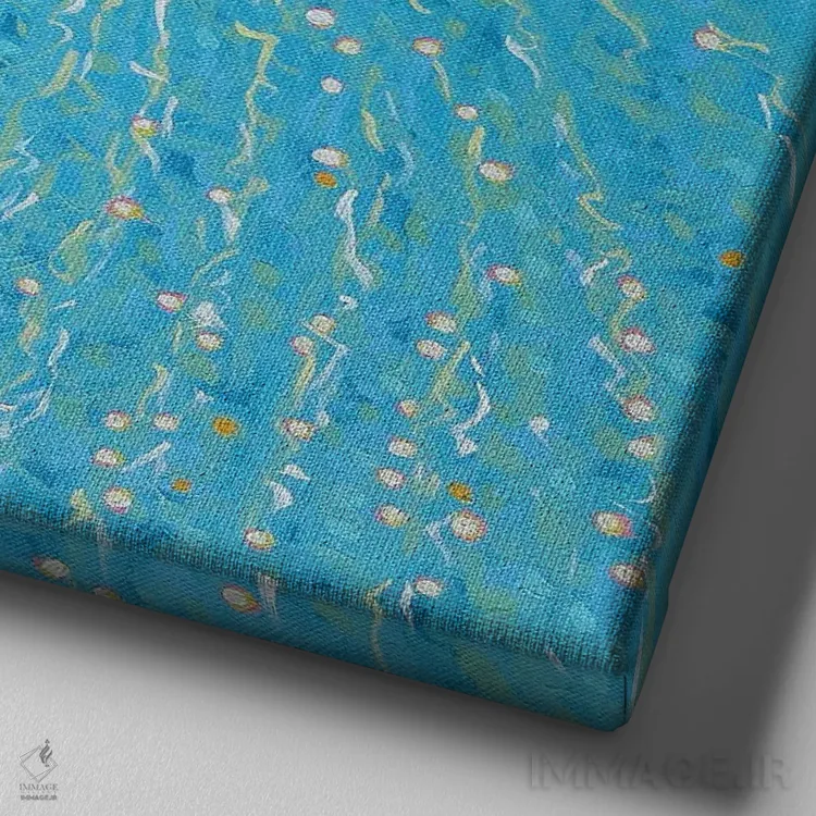 تابلو داخل آبی اثر گوردون هانت - نمای نزدیک بافت بوم