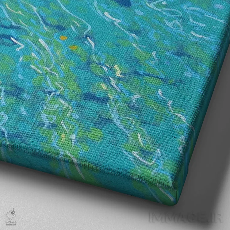 تابلو شنای وحشی اثر گوردون هانت - نمای نزدیک بافت بوم