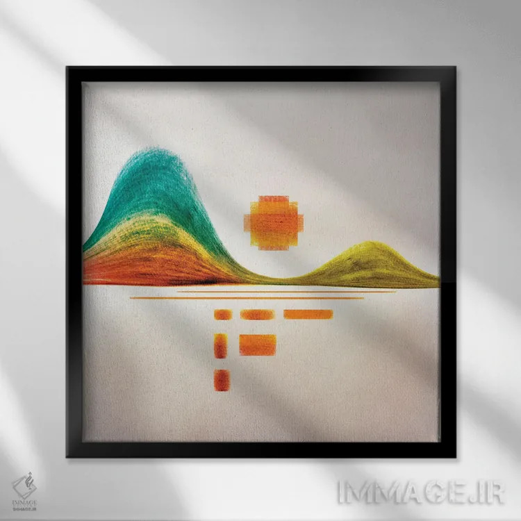 تابلو کوهستان انتزاعی ۸ اثر مارکو گونزالز - نمای قابدار مشکی