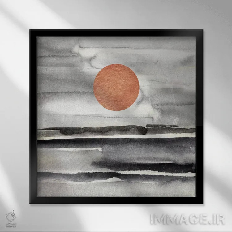 تابلو طبیعت انتزاعی دوازدهم اثر مارکو گونزالز - نمای قابدار مشکی