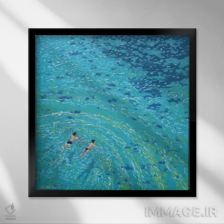 تابلو شنای وحشی اثر گوردون هانت - نمای قابدار مشکی